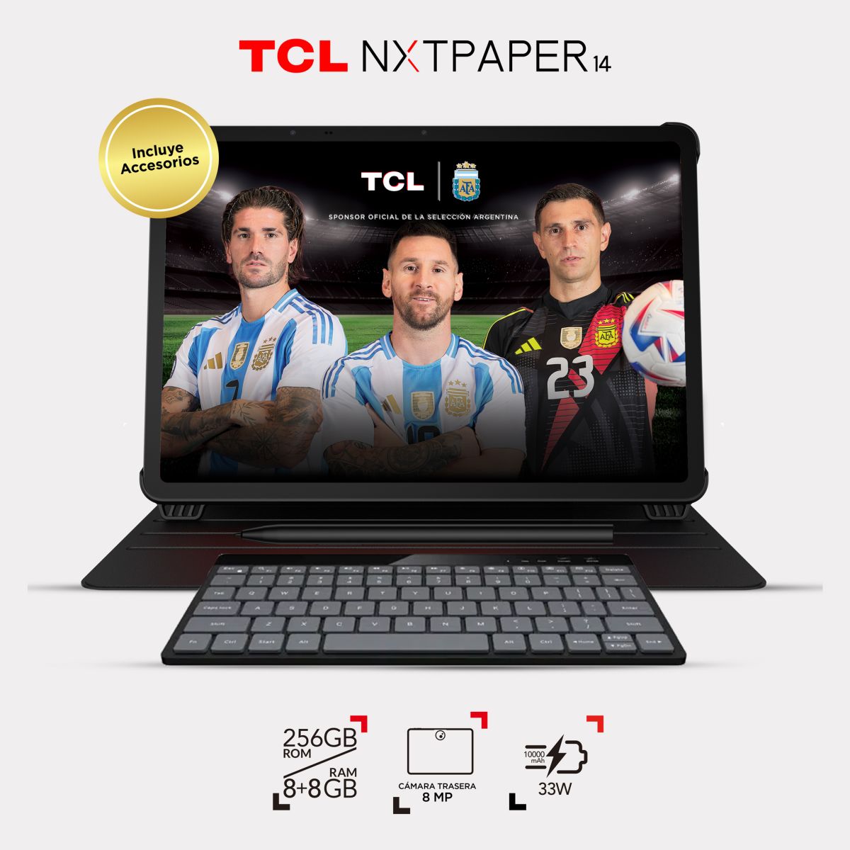 Tablet Tcl Nxtpaper 14 Gray 14.3" 8/256gb Funda-Teclado-Pen